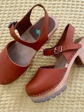 MIA Abba Swedish Mary Jane Clogs in Cognac